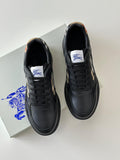 Burberry Check Leather Men's Sneakers – Black