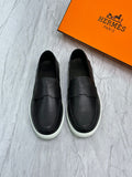 Hermès Job Loafer in Black Suede Goatskin — Iconic H Cut-Out Casual Loafers, Made in Italy