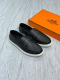 Hermès Job Loafer in Black Suede Goatskin — Iconic H Cut-Out Casual Loafers, Made in Italy