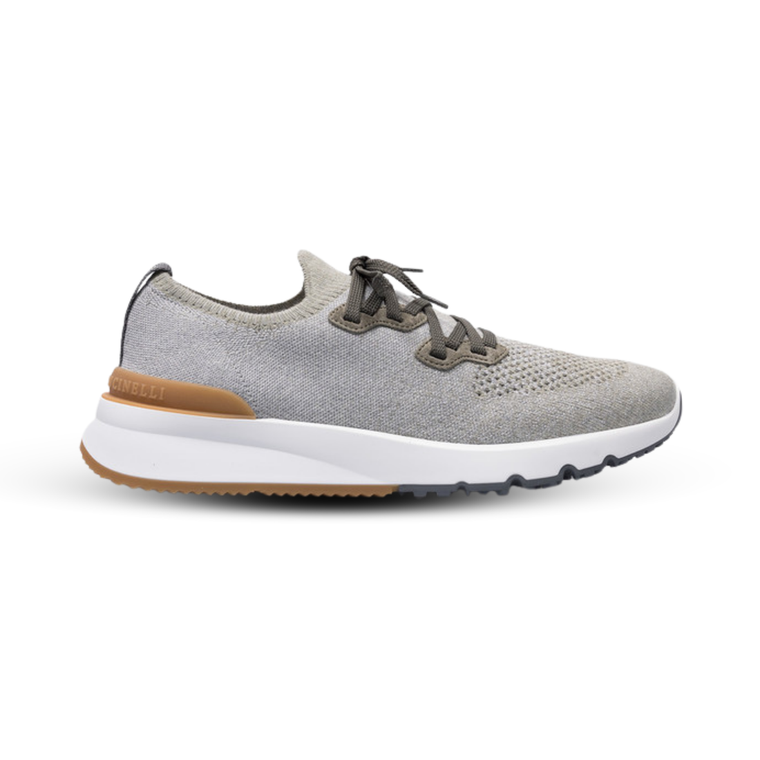 Brunello Cucinelli Logo-Print Cotton-Blend Sneakers – Grey