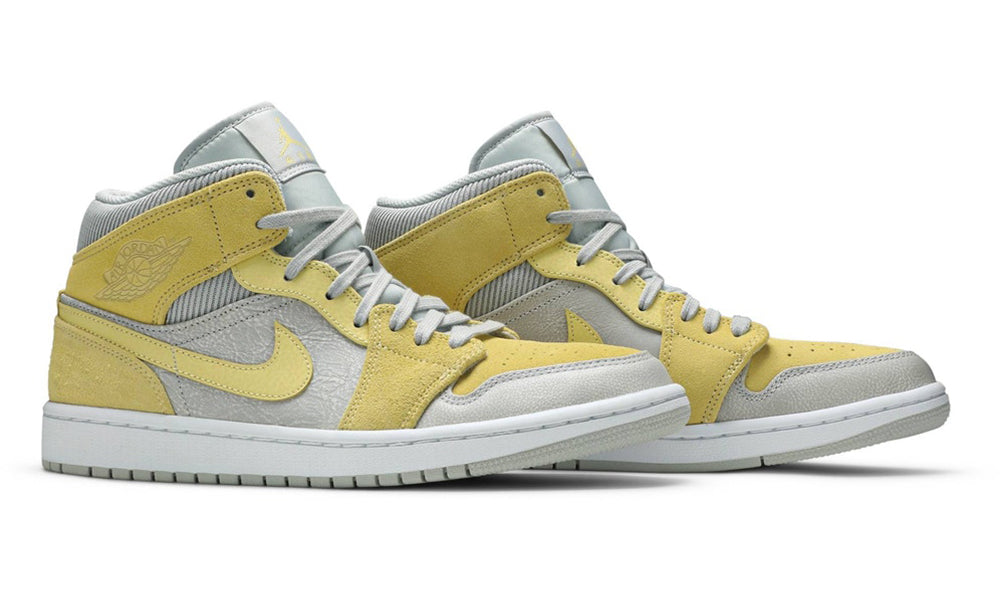 Air Jordan 1 Mid SE "Tan Grey Lemon Wash Yellow"
