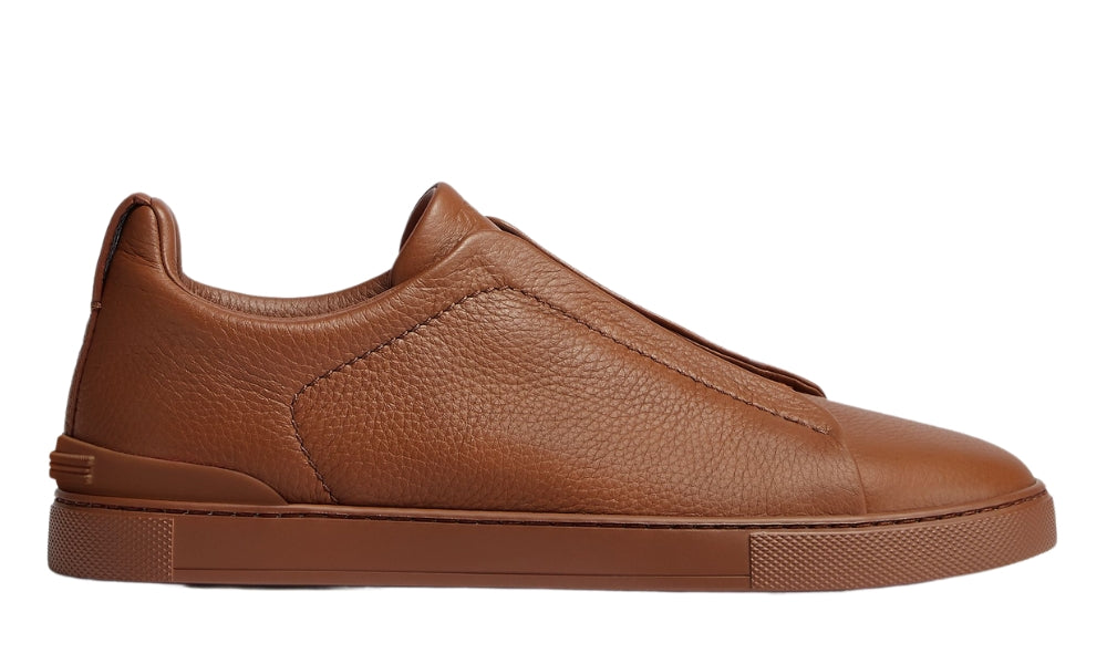 Zegna Triple Stich leather sneakers "Vicuna"