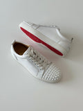 Christian Louboutin Louis Junior Spikes Sneakers – White Calf Leather with Toe Spikes