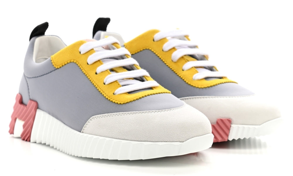 Hermes Technical Canvas Suede Goatskin Bouncing  "Gris Multicolor"