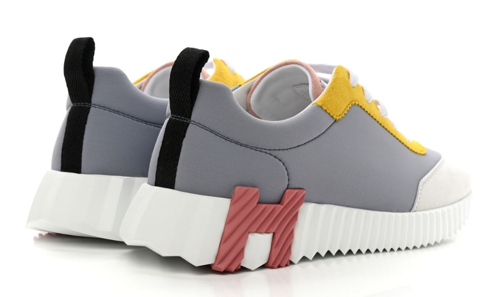 Hermes Technical Canvas Suede Goatskin Bouncing  "Gris Multicolor"