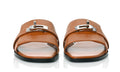 HERMES Calfskin Giulia Sandals Naturel 'Brown'