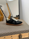 Maison Margiela Two-Tone Leather & Suede Sneakers – Black Low-Tops