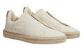ZEGNA White Off Linen Blend Triple Stitch Espadrilles