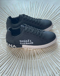 Dolce & Gabbana Portofino Leather Trainers – Black Calfskin (EU 42.5, Model: 42392013)