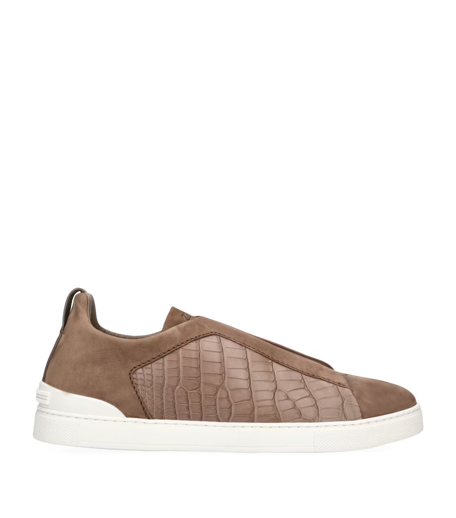 Zegna Crocodile Leather Triple Stitch SECONDSKIN