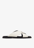 Prada suede crisscross slides White