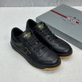 Prada Downtown Leather Sneakers – Black Calf Leather