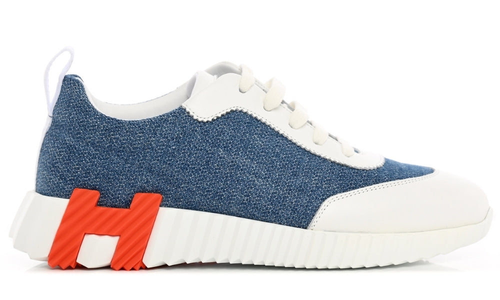 Hermès Denim Suede Goatskin Bouncing  "Bleu Clair White"