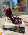 Saint Laurent Burgandy Opyum Sandals