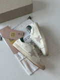 Golden Goose Super-Star Low-Top Sneakers – White Leather & Green Heel Tab (Men’s)