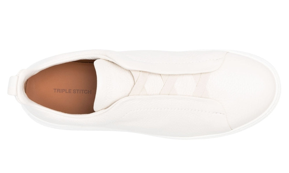 Zegna Triple Stich leather sneakers "White"