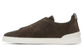 Zegna Brown Triple Stitch Sneakers - 