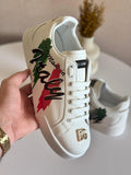 Dolce & Gabbana Portofino Light Sneakers – Multicolor Canvas & Calfskin with “Made in Italy” Print (Men’s)