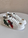 Dolce & Gabbana Portofino Light Sneakers – Multicolor Canvas & Calfskin with “Made in Italy” Print (Men’s)