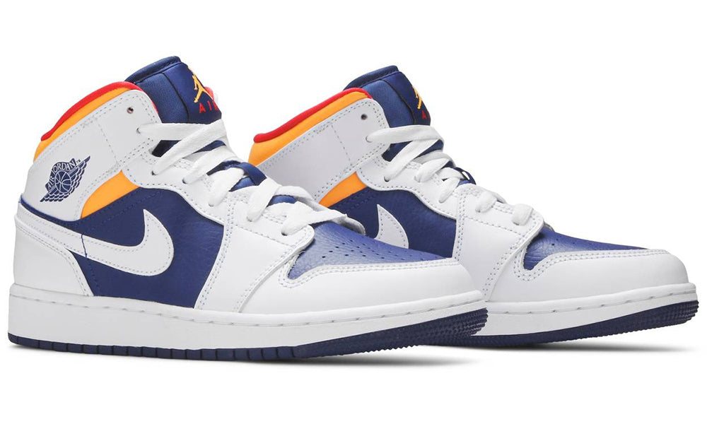 Air Jordan 1 Mid GS 'White Deep Royal Blue'