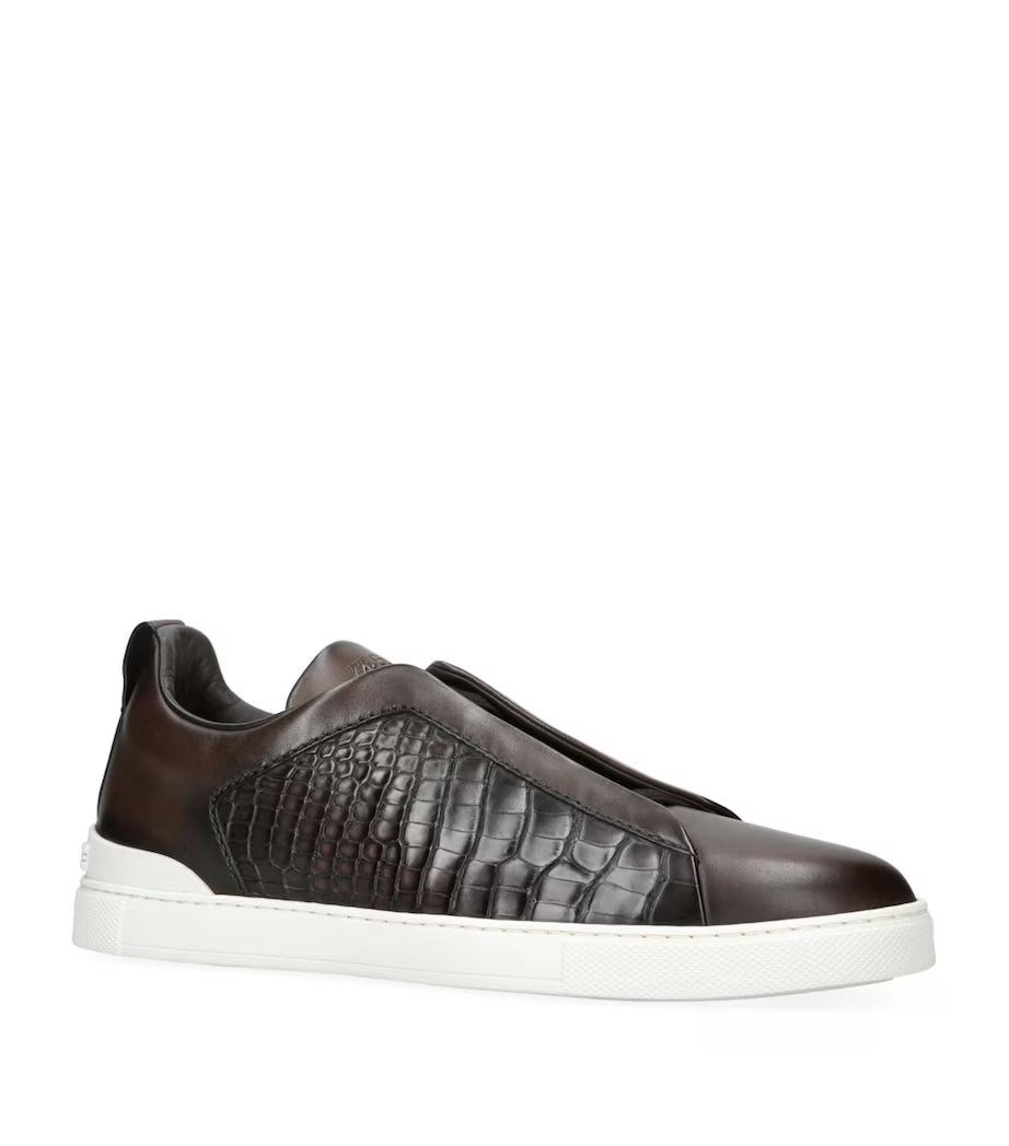 Zegna Crocodile Leather Triple Stitch SECONDSKIN