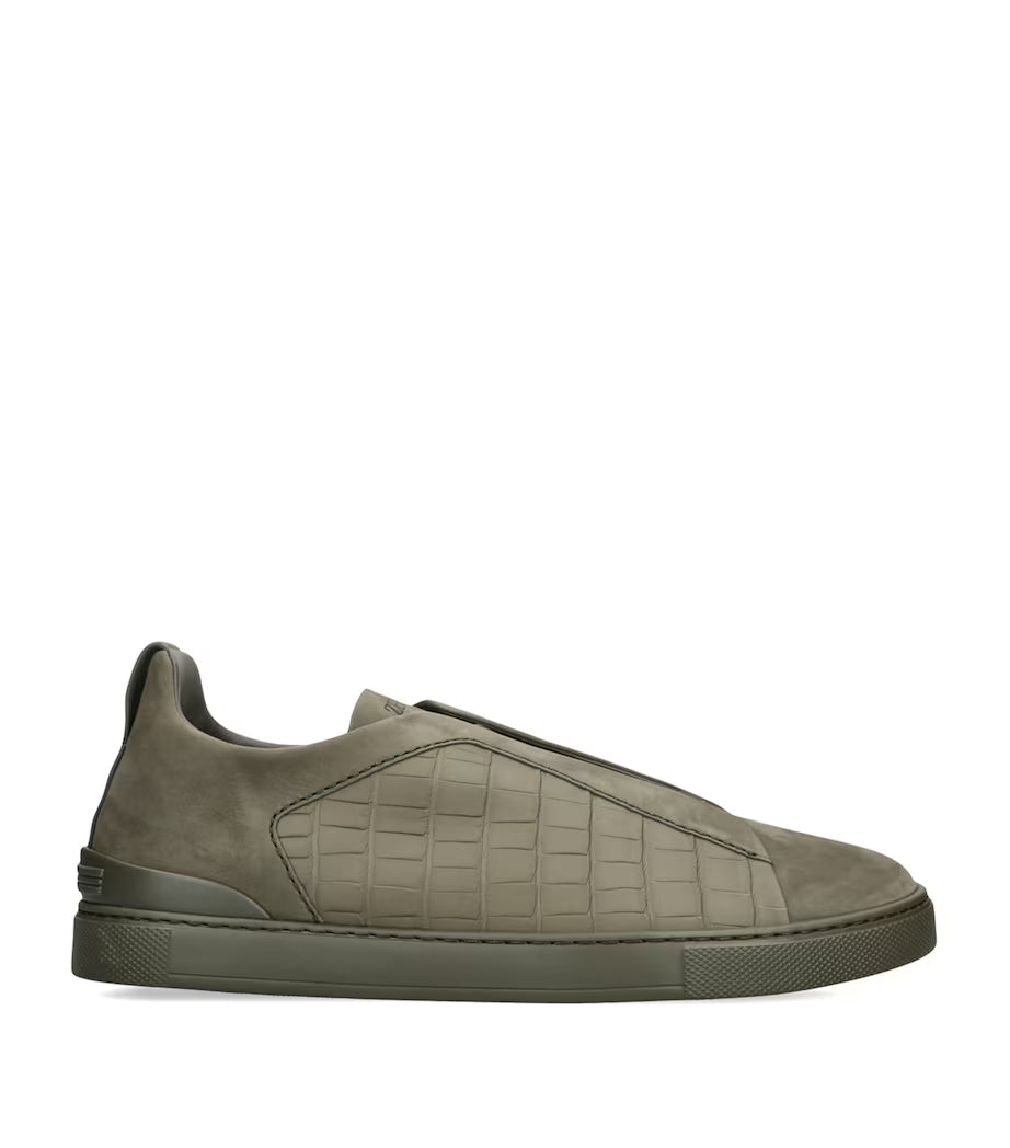 Zegna Crocodile Leather Triple Stitch SECONDSKIN