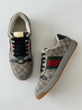 Gucci Pre-Loved Screener GG Canvas & Web Stripe Sneakers – Beige (Level Shoes, UAE)