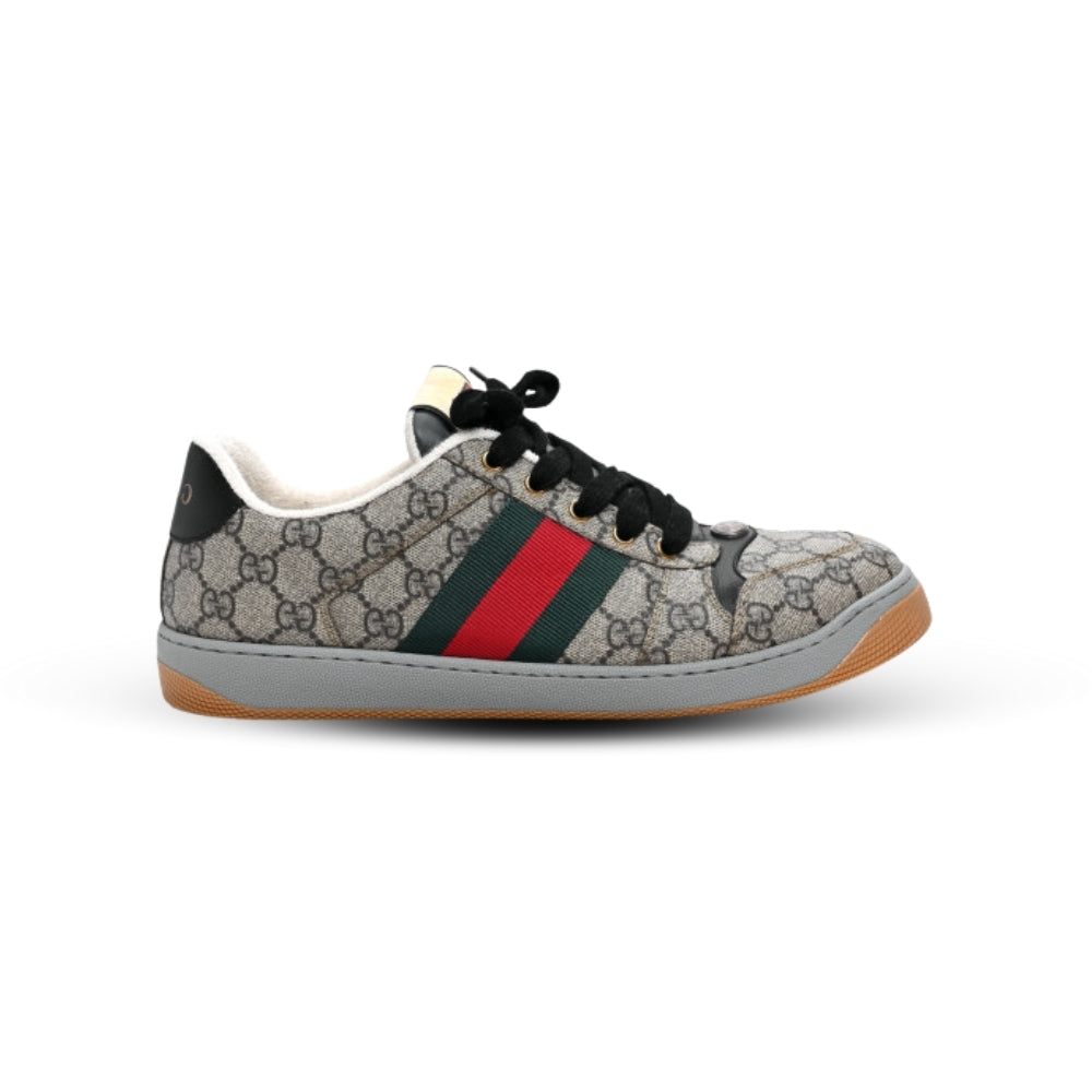 Gucci Pre-Loved Screener GG Canvas & Web Stripe Sneakers – Beige (Level Shoes, UAE)