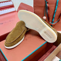 Loro Piana Summer Walk Loafers Suede Murano Green