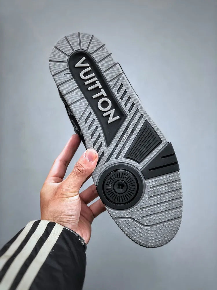 Louis Vuitton Trainer Black Grey Denim Monogram