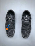 Louis Vuitton Trainer Black Grey Denim Monogram