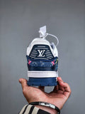 Louis Vuitton Trainer Blue Denim Embroidered