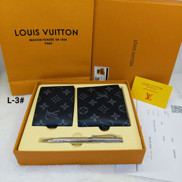 LV Signature Leather Wallet Set