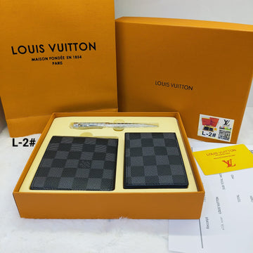 LV Signature Leather Wallet Set
