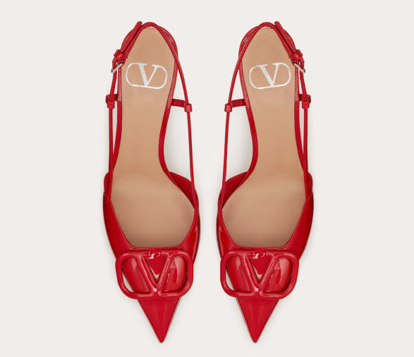 Valentino Red Lace Up Heels