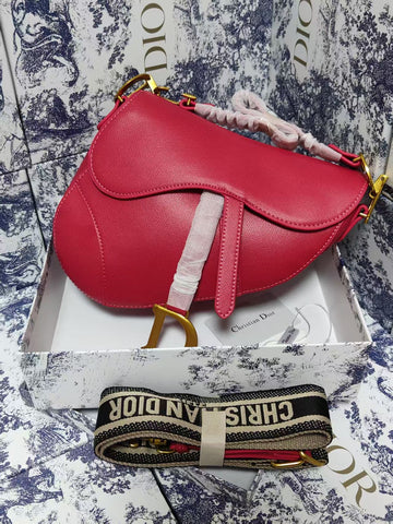 Dior Saddle Handbag Red
