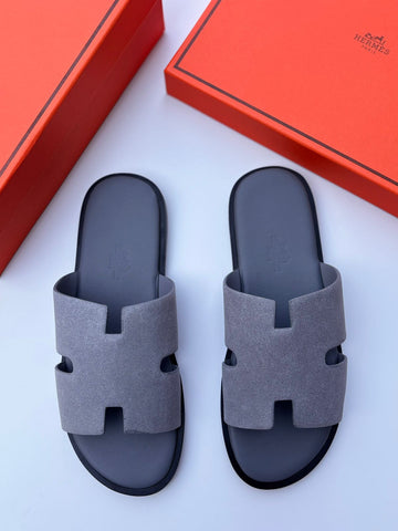 Hermes Izmir Sandal Grey Suede