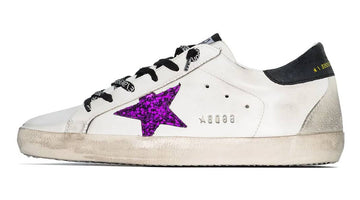 Golden Goose Superstar Leather Trainers - White/Purple/Black