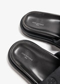 Louis Vuitton Black Monogram Nylon Velcro Flats Slides