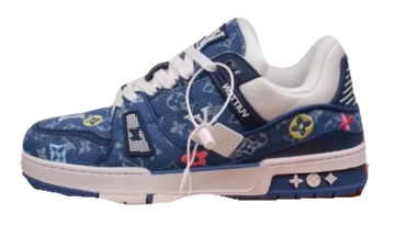 Louis Vuitton Trainer Blue Denim Embroidered